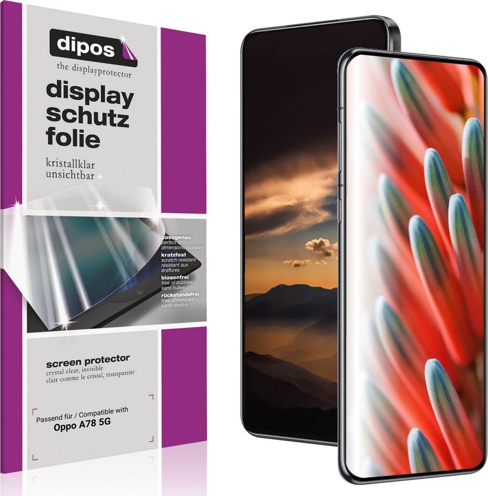 4x Schutzfolie für Oppo A78 5G klar Displayschutzfolie Folie Display Schutz dipos