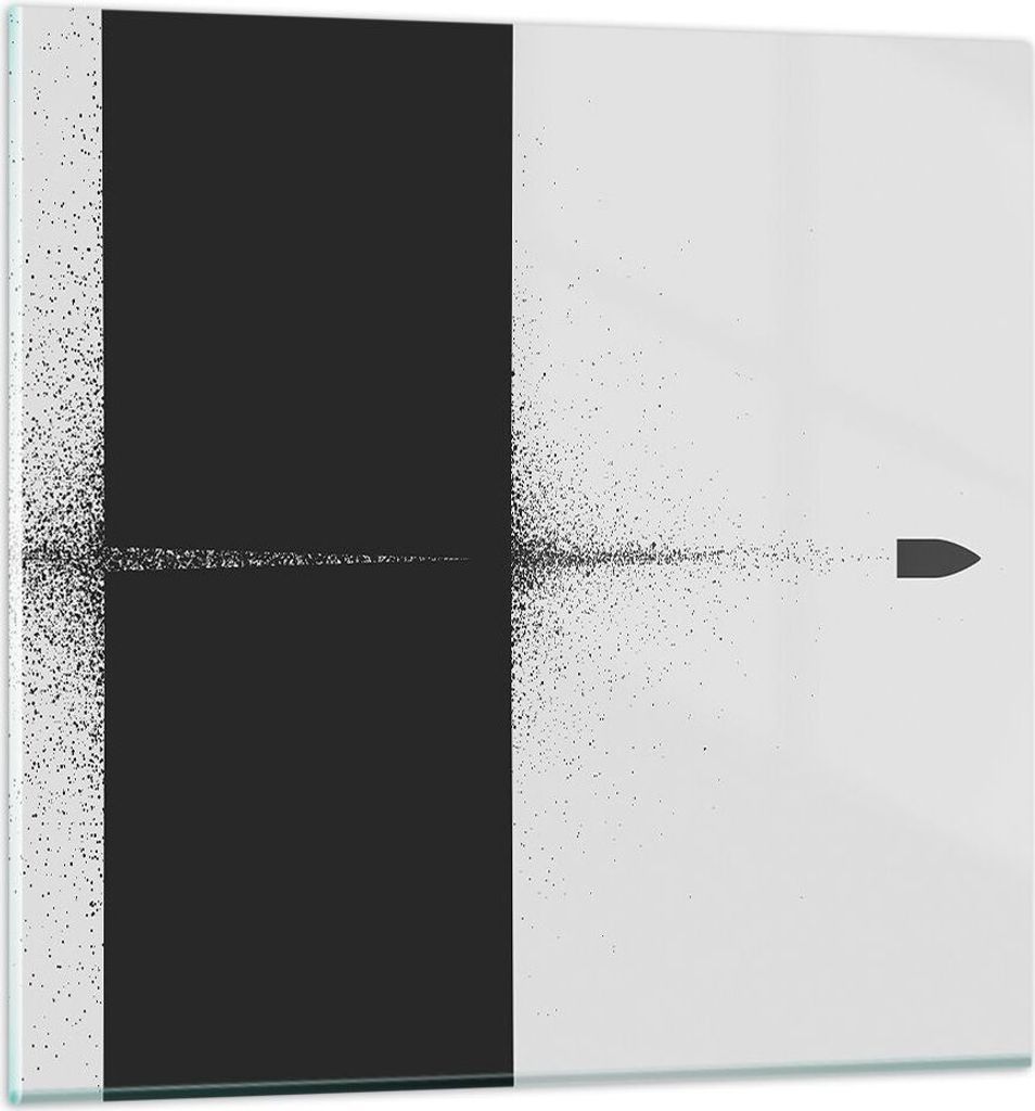 Bilder auf glas - Einteilig - Kugel Schwarzweiß Modern - 60x60cm - Glasbilder - Wandbilder - Bilder - zum Aufhängen bereit - Wanddekoration aus G...