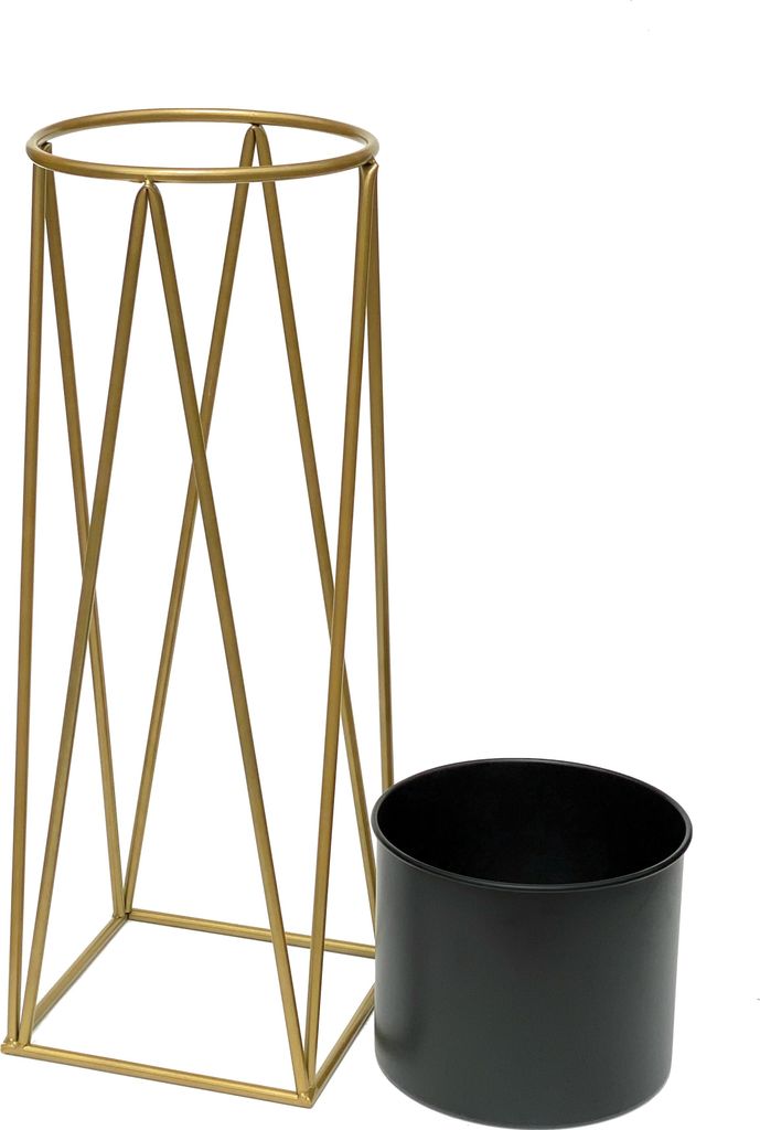 DanDiBo Sgabello per fiori con vaso in metallo nero S 25 cm Supporto