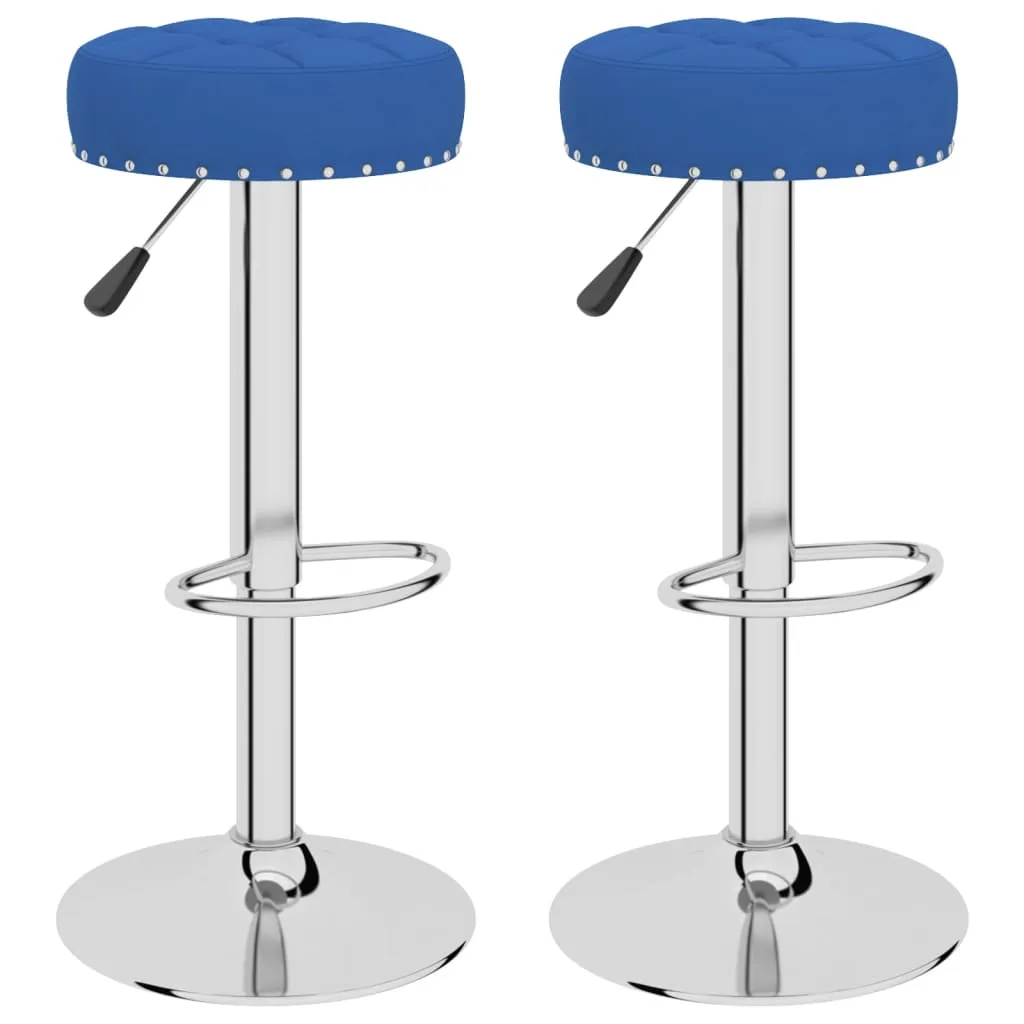 vidaXL Sgabello da bar 2 pezzi Tessuto blu | Arredo Cucina e Bar