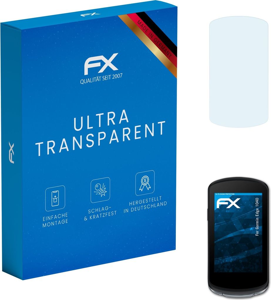 atFoliX FX-Clear 3x Schutzfolie kompatibel mit Garmin Edge 1040 Displayschutzfolie