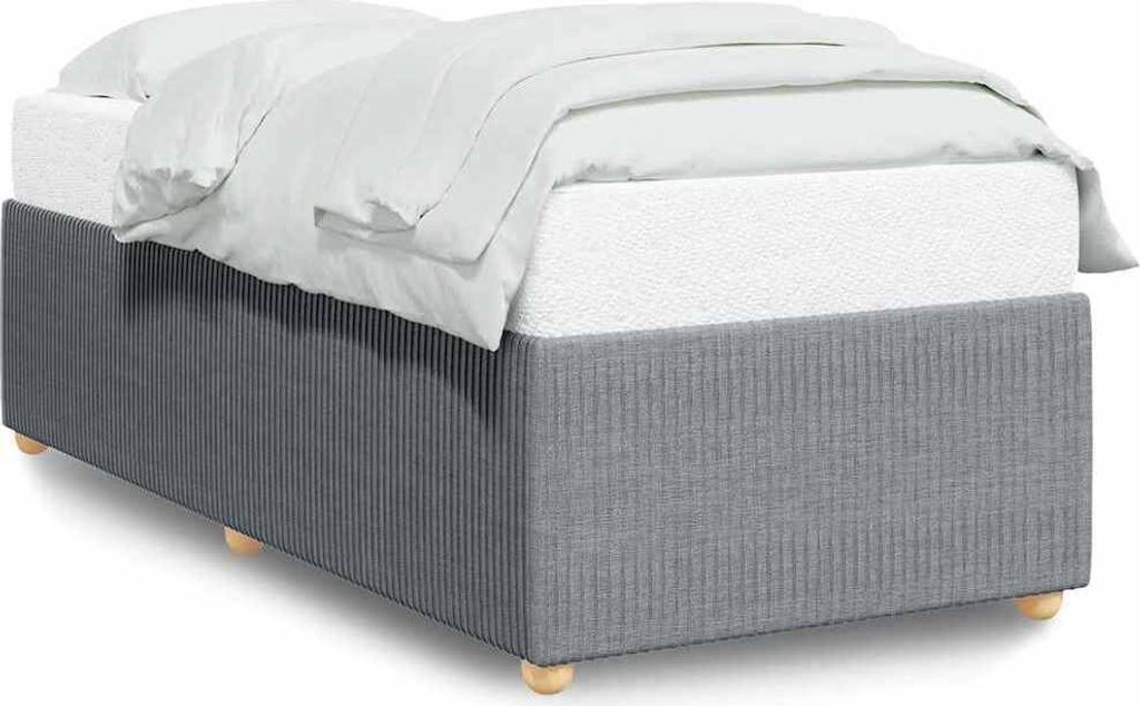vidaXL Bettgestell ohne Matratze Hellgrau 90x190 cm Stoff
