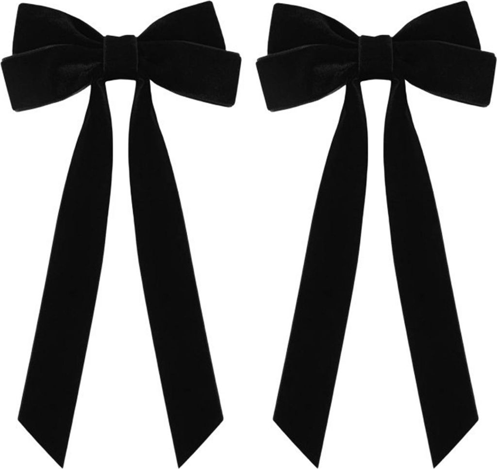 2 Samt-Weihnachtsschleifen, 12,7 x 25,4 cm, Vintage-Schleifen, Weihnachtsbaumschmuck für Zuhause, Partys, Kränze und Weihnachtsdekoration