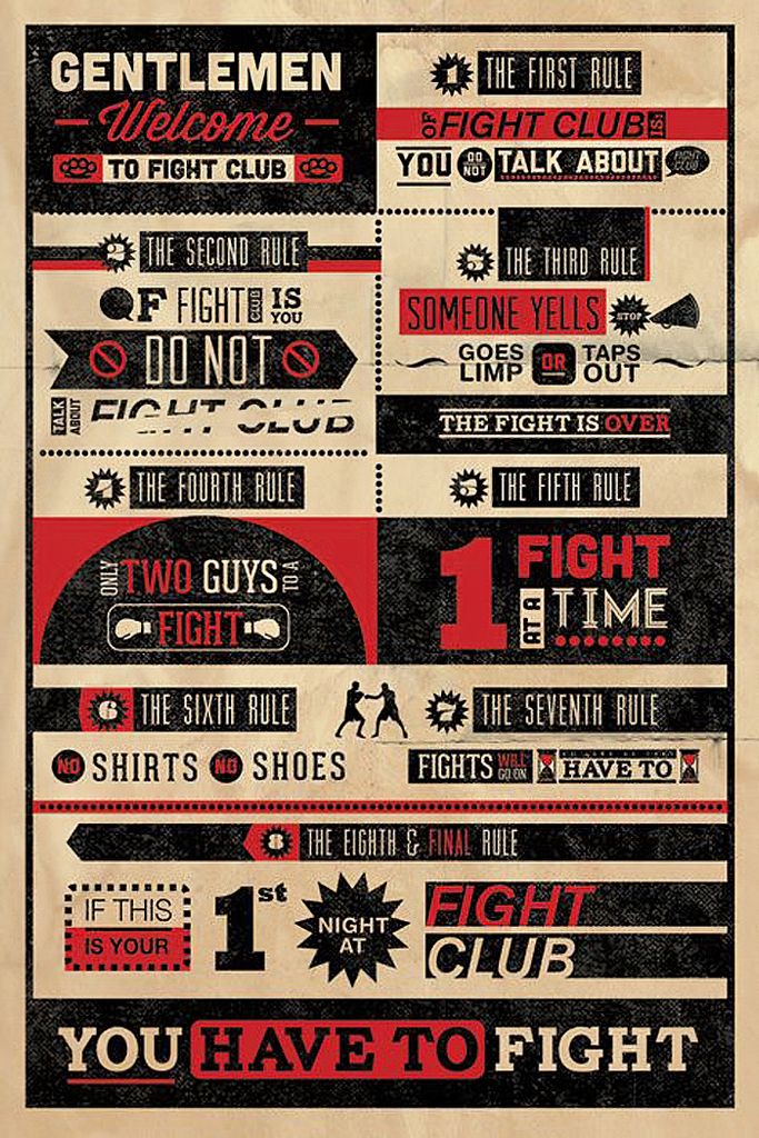 Infografik Poster Fight Club Regeln