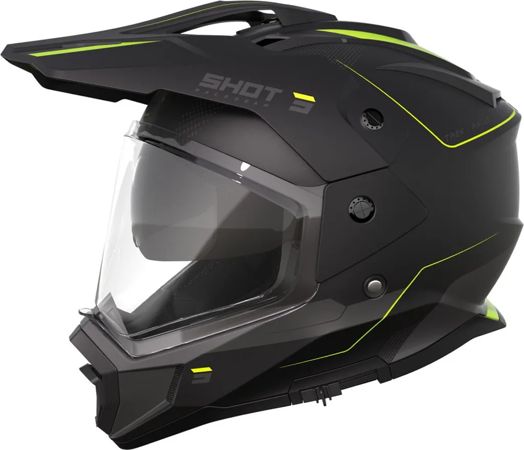 Casque Intégral Motocross Tout-Terrain Shot Trek Rally Taille S Jaune