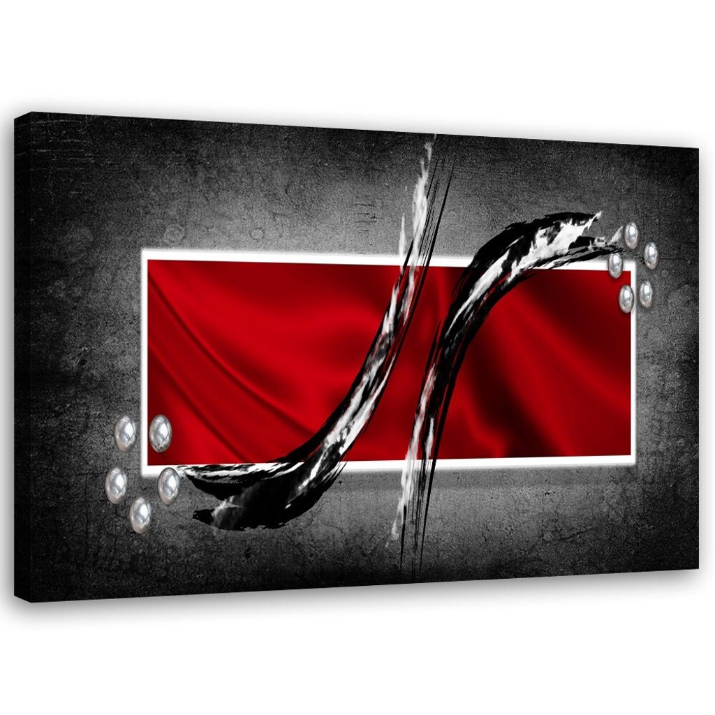 Leinwandbild rote abstraktion 60x40 cm Feeby rot wandbild bereit zum aufhängen