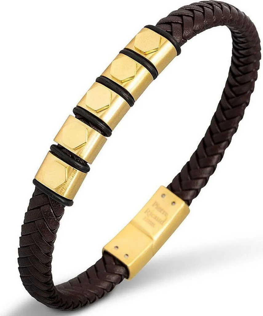 Bracelet Pierre Ricaud Gold homme - Acier inoxydable doré haute qualité