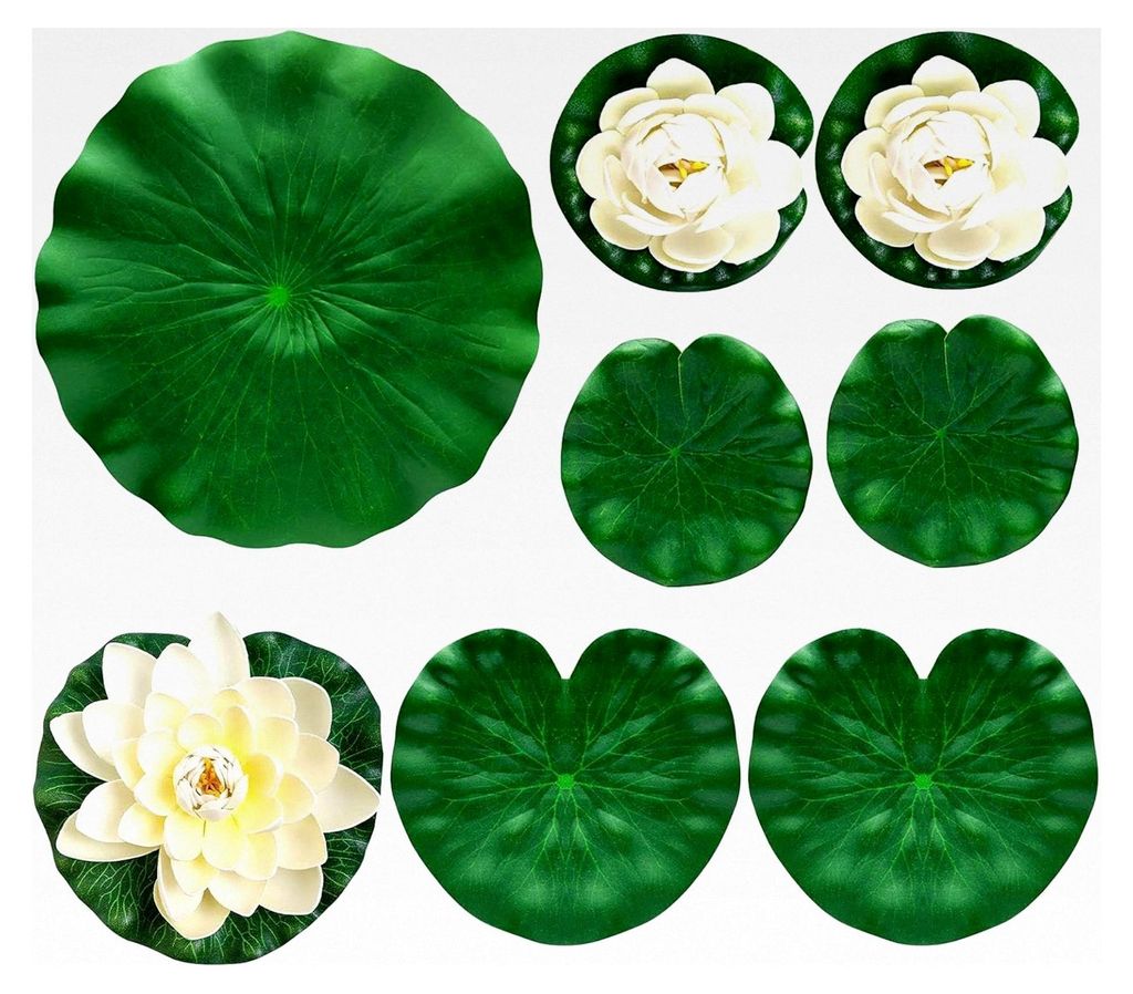 Künstliche Teich-Lilien-Pads, realistische schwimmende Lilien-Pads, 32 cm, Dekorationen für Teich, Pool, Garten, Meditationsräume, Wasserfälle ...