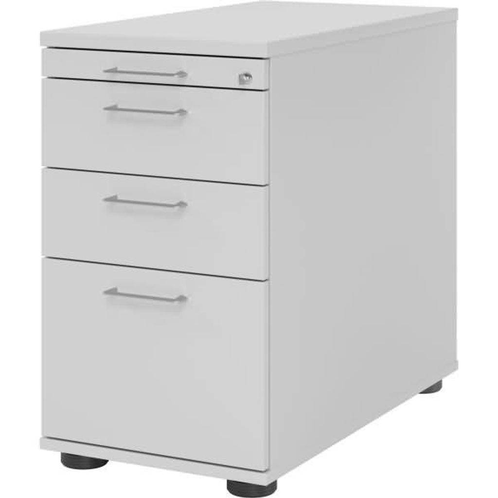 Büro Standcontainer mit Hängeregister Modell SC40 abschließbar 5 = Grau-BS= Bügelgriff Metall
