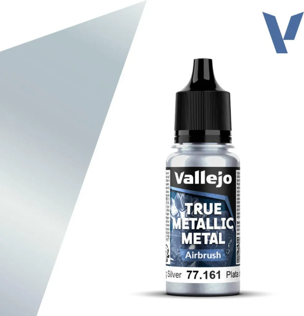 Peinture acrylique métallique Sterling Silver Vallejo 18 ml aérographe