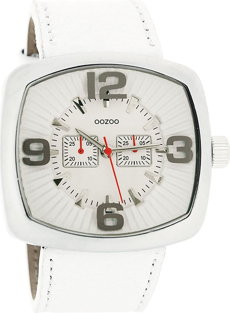Oozoo Armbanduhr weiß Leder Timepieces Damen Analog-Quarzuhr UOC3261A