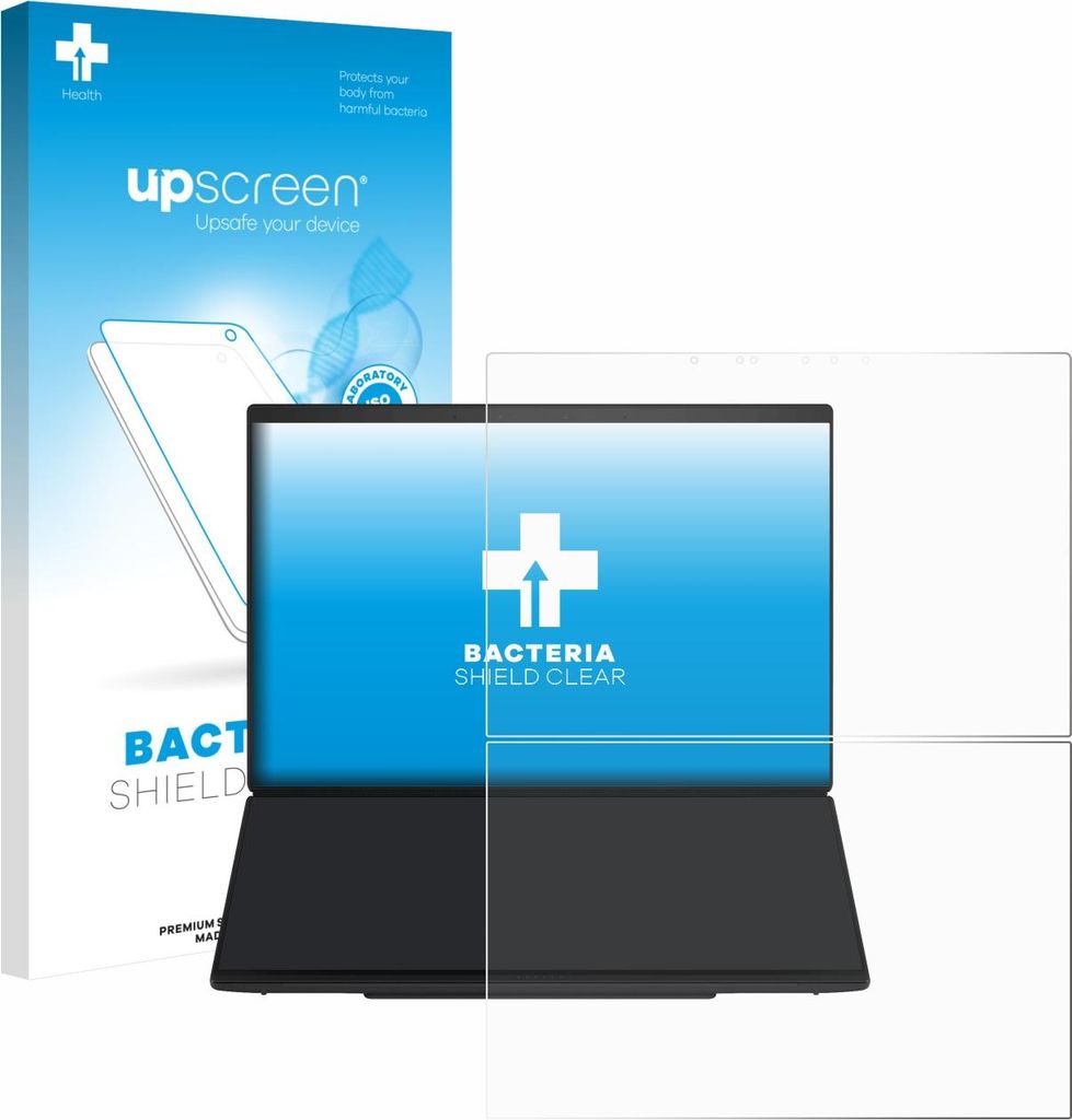 upscreen Schutzfolie für ASUS ZenBook Duo UX8407 Displayschutz Displayschutzfolie Folie Klar antibakteriell
