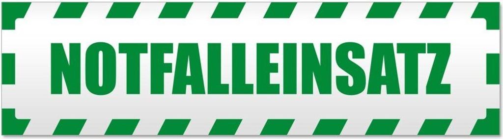 Kiwistar - Autoaufkleber - Grün - 30 x 8 cm - Notfalleinsatz gestreift - Hinweis Aufkleber Sticker für Auto, Kfz, Fahrrad, PKW, LKW