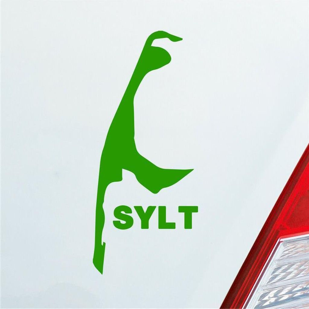 Auto Aufkleber Sylt Spaß Insel Luxus Germany Deutschland 10x4,5 cm Hellgrün Sticker Heckscheibenaufkleber