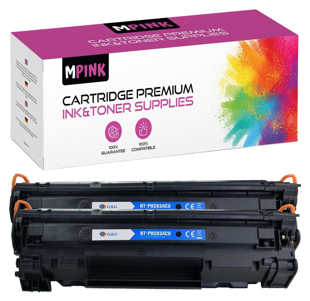 A box of MPINK ink and toner supplies is shown above two toner cartridges.