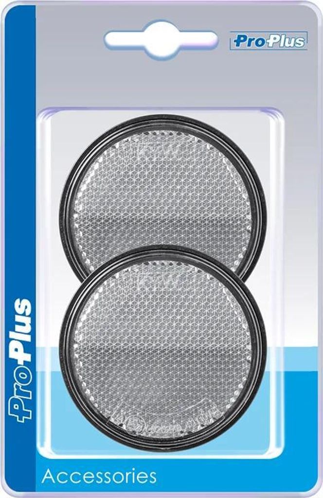 Reflektor weiß 60mm mit Bolzen 5mm im Blister