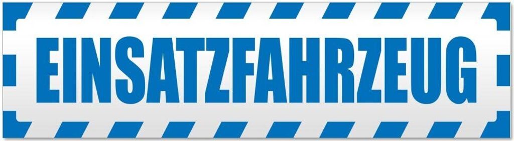 Kiwistar Einsatzfahrzeug gestreift Magnetschild Schild magnetisch - 60cm Blau - Magnetfolie für Auto PKW Kfz