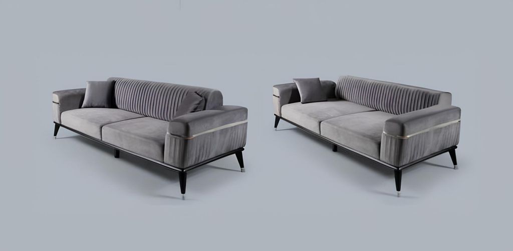 Luxus Wohnzimmer Couch Graue Couchen Sofa Möbel Grau Sofas Textil Einrichtung