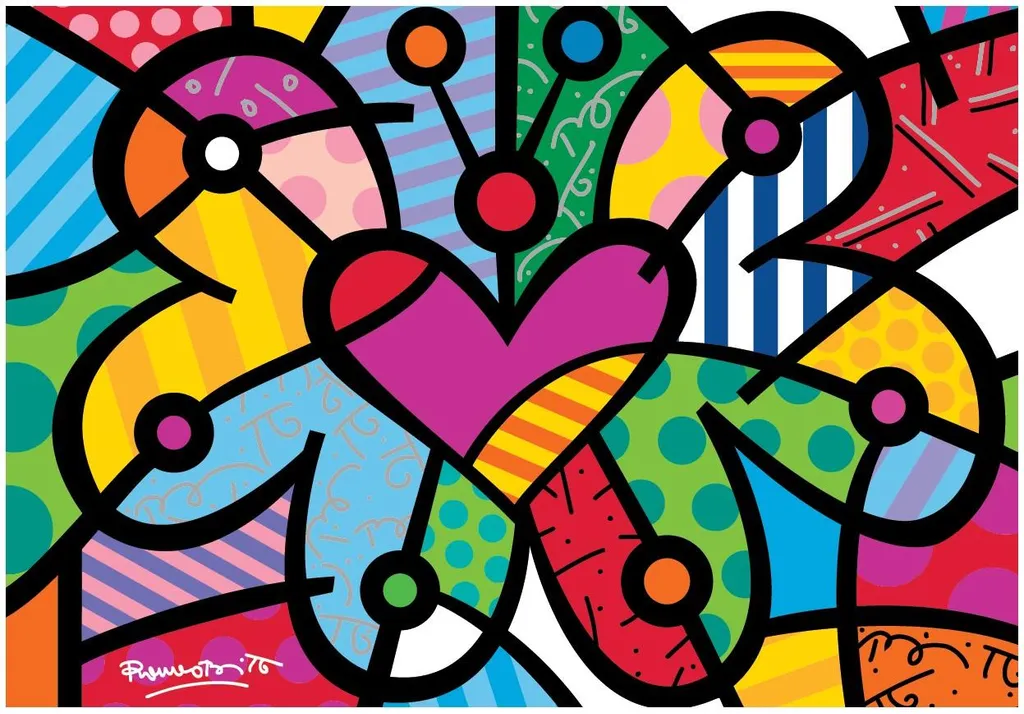 Puzzle Romero Britto Papillon Cœur 2000 pièces - Édition Collector Art - 2