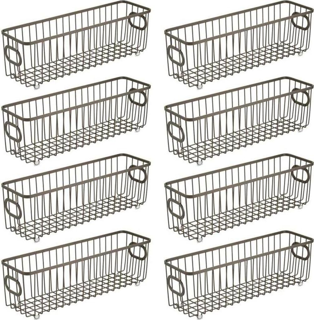 mDesign Bad Organizer Metallkorb Aufbewahrung 8er Set Metall Bronze