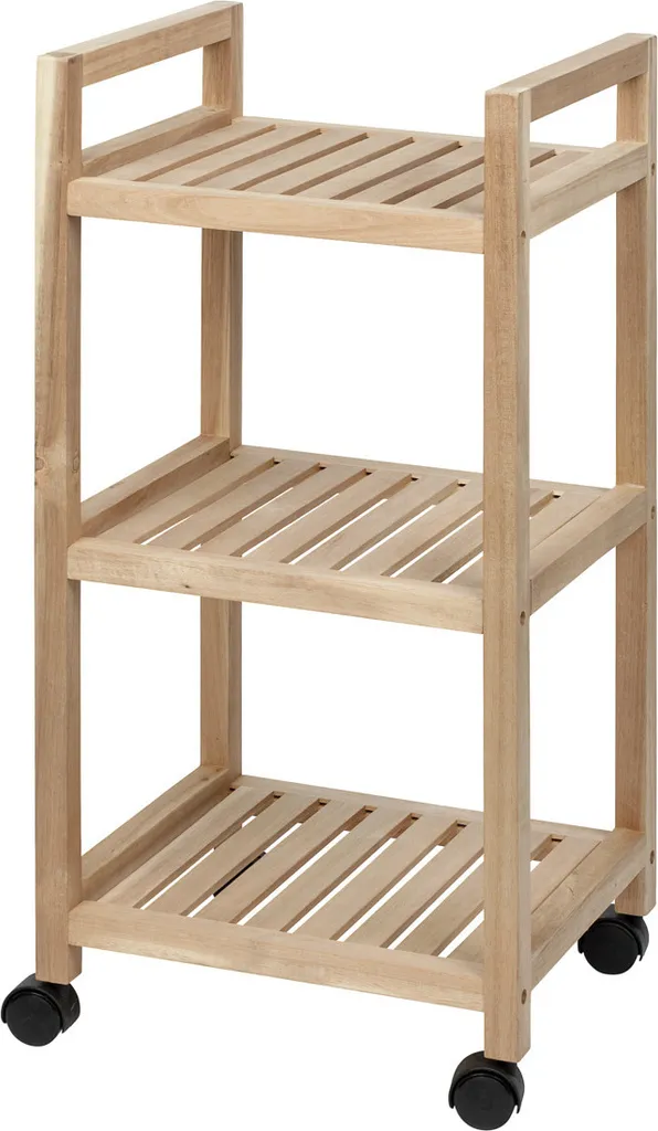 Meuble d'Appoint WC et Cuisine ACINA en Bois d'Acacia avec 3 Plateaux