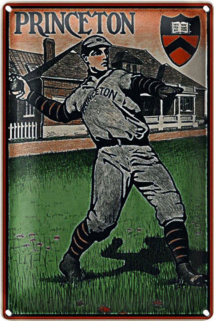 Blechschild Retro 18x12cm Princeton Baseball