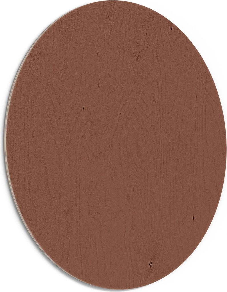 DEQORI Holzbild Ø 50 cm 'Unifarben - Braun' Bild auf Holz Wandbild Kunstdruck nachhaltig