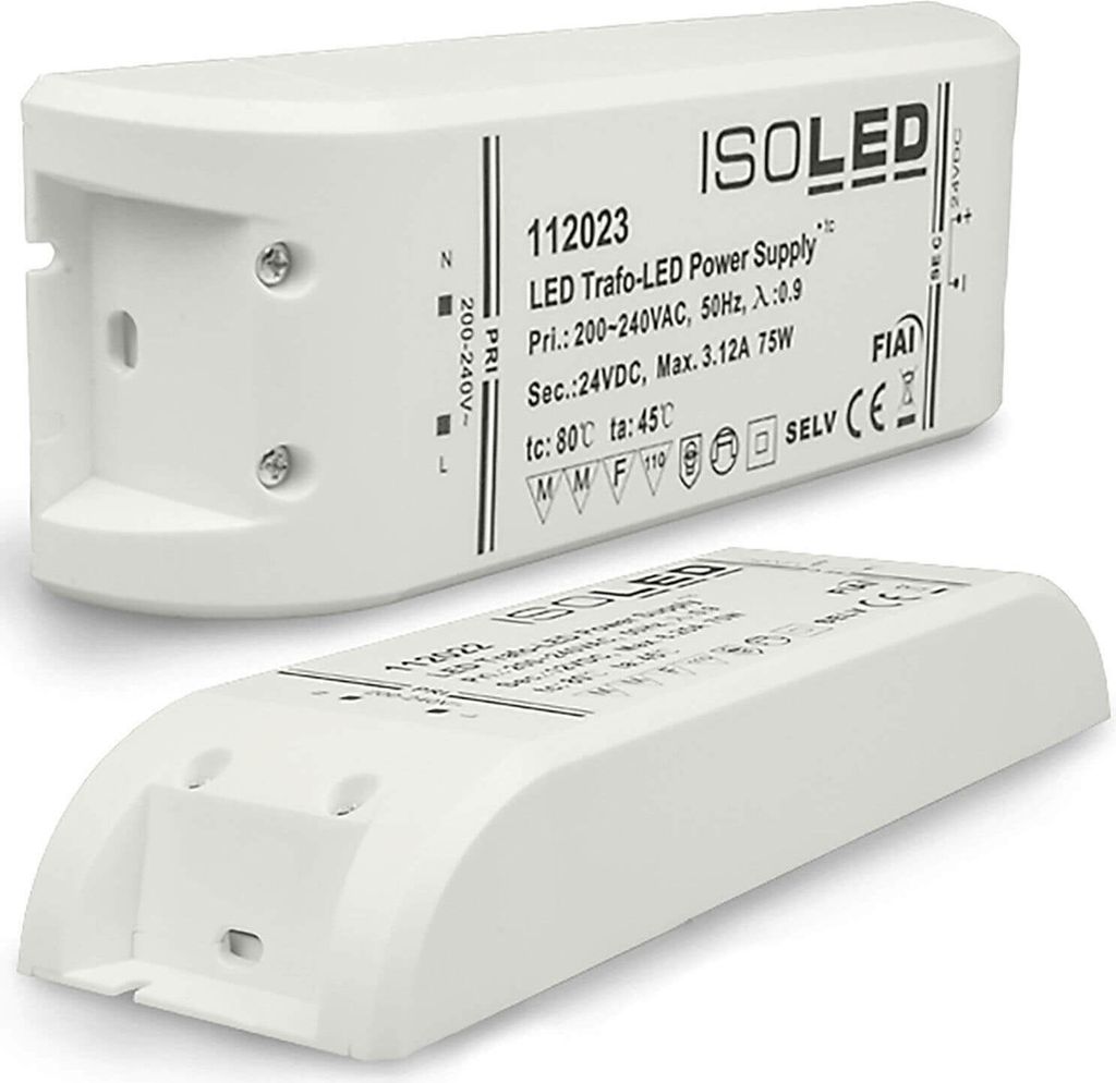 ISOLED LED Trafo 24V/DC, 0-75W, SELV