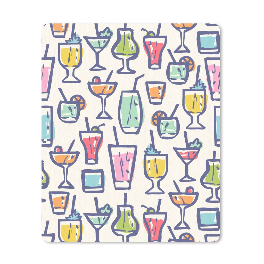 MuchoWow Mauspad Mousepad Cocktail - Glas - Sommer - Muster 30x40 cm - Mousepads - Maus Mat - Pad - Mausunterlage - Mausmatten