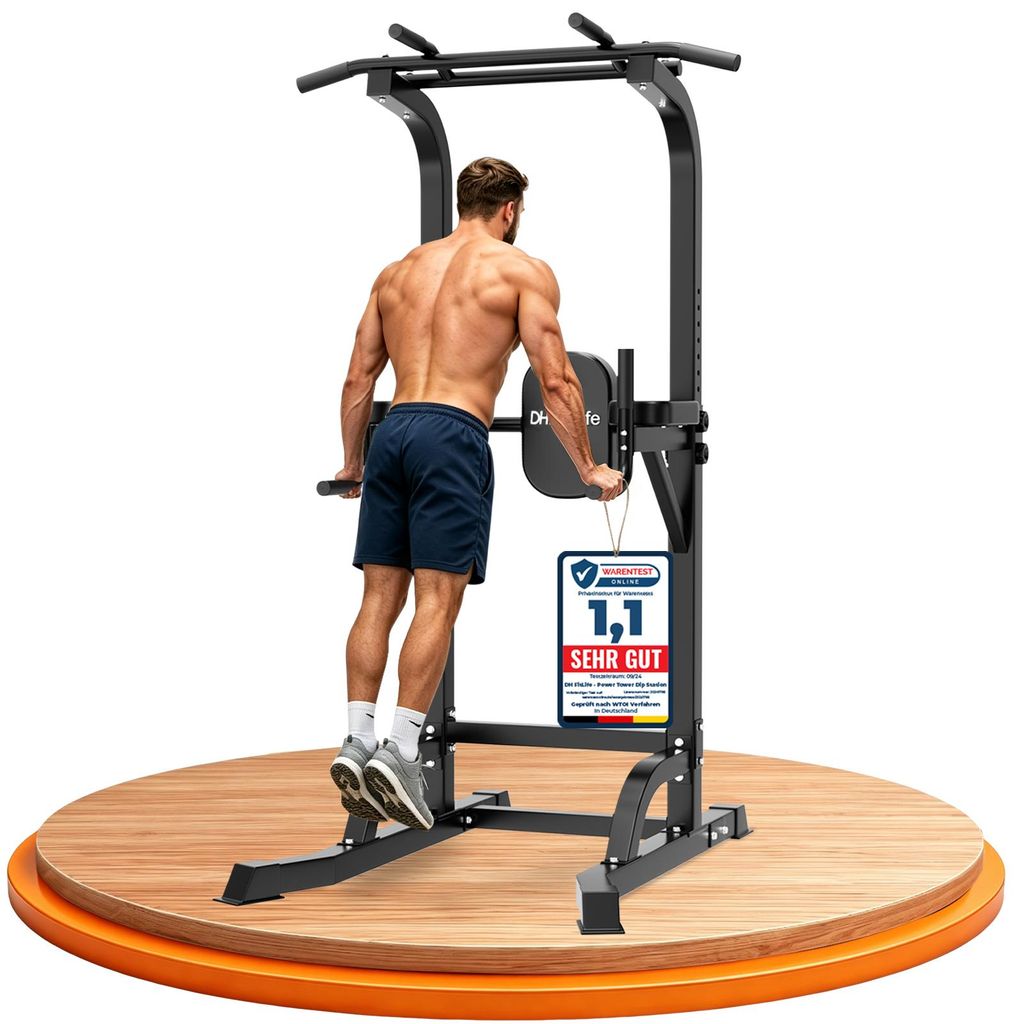 DH FitLife Premium Power Tower, Klimmzugstation mit Dip Produktbild 