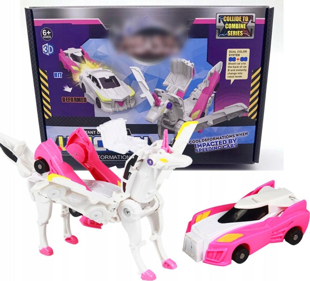 Magnet Spielzeug Auto Einhorn Rosa interaktive Verwandlung Kinder Geschenkidee