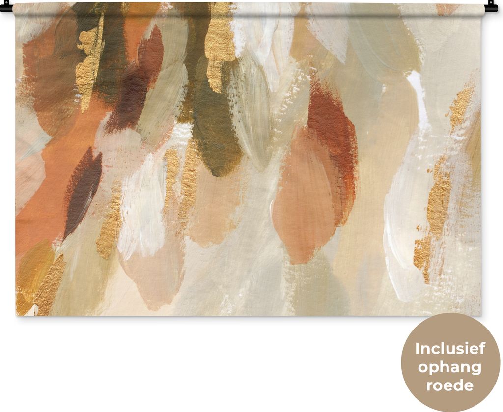 MuchoWow Wandteppich Wandbehang Kunst - Farbe - Rot 120x80 cm Tapisserie Dekoration Wandtuch - Wanddekorationen - Wandtücher