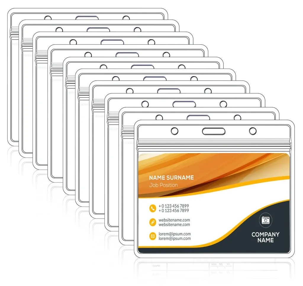 Porte-badge transparent souple pour événements et cartes de visite