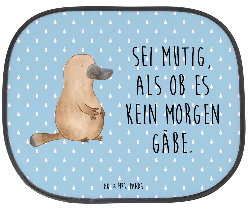 Mr. & Mrs. Panda Auto Sonnenblende Schnabeltier Mut - Blau Pastell - Geschenk, Raodtrip, pkw sonnenschutz, Fürs, Motivation, Meer, Seitlicher, Arb...