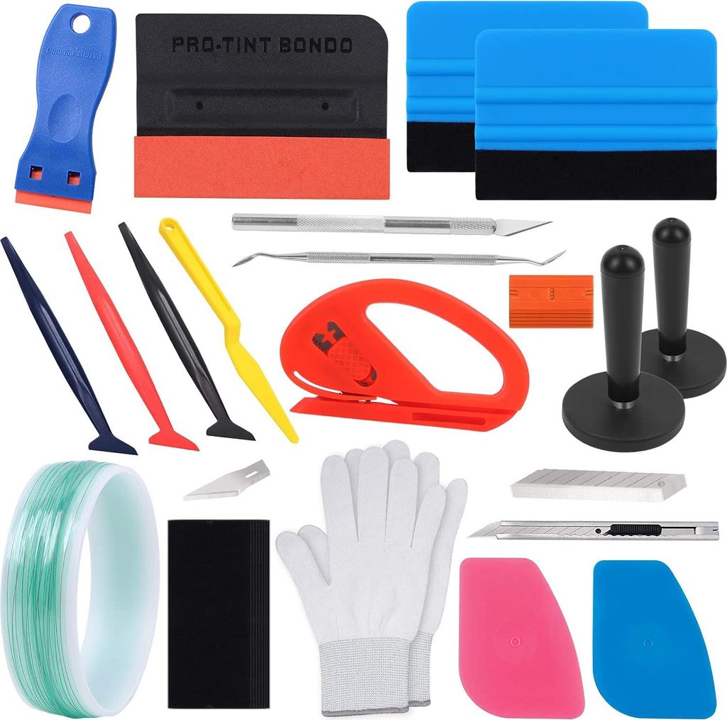 Auto Vinyl Werkzeug Kit, Autofolie Rakel Set für Tönungsfolie Auto Wrap Autofolien Tönungsfolie Lackschutzfolie Set Wraps Tool Micro Rakel Filzr...