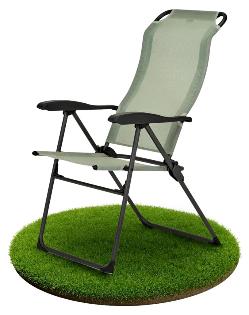 Iseo Comfort Klappsessel | Faltbarer Campingstuhl mit 7-fach verstellbarer Rückenlehne | Liegestuhl mit robustem Bezug | Klappstuhl für Garten, C...