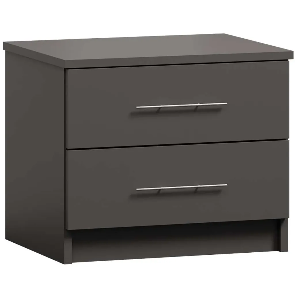 Table de nuit AKARI coloris gris-brun - Petit meuble de rangement
