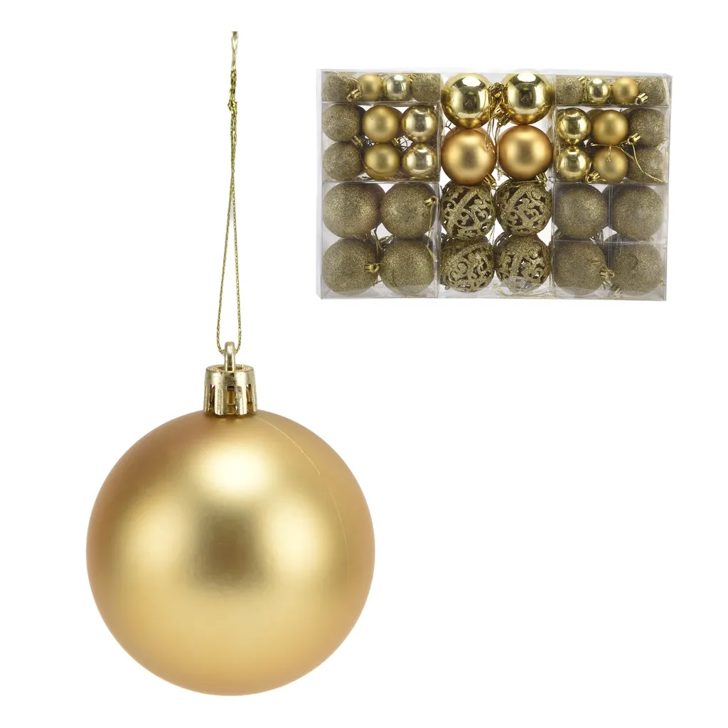 Boules de Noël Incassables Dorées 100pcs - Décorations Sapin Robustes