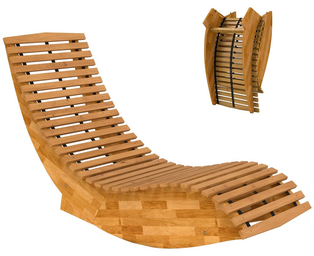 Outsunny Sonnenliege aus Akazienholz Klappbar Ergonomisch Produktbild 