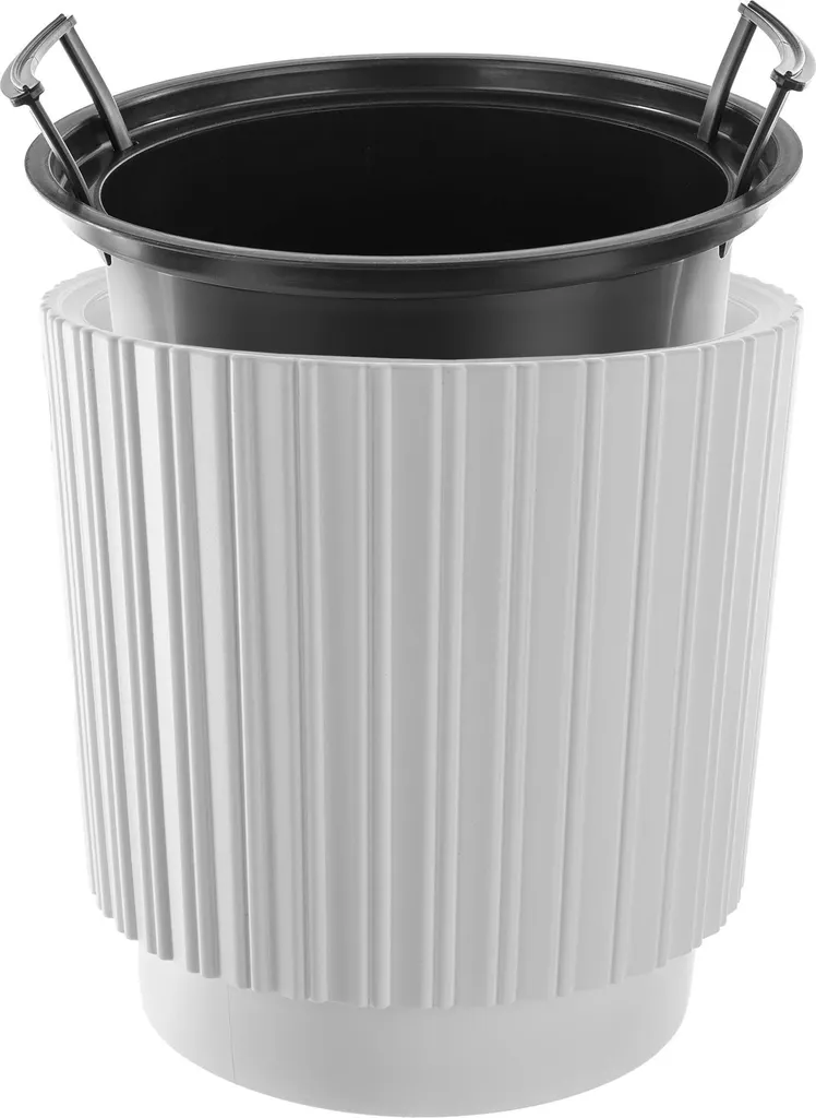 Cache-pot blanc 30cm en plastique robuste pour plante verte d'intérieur