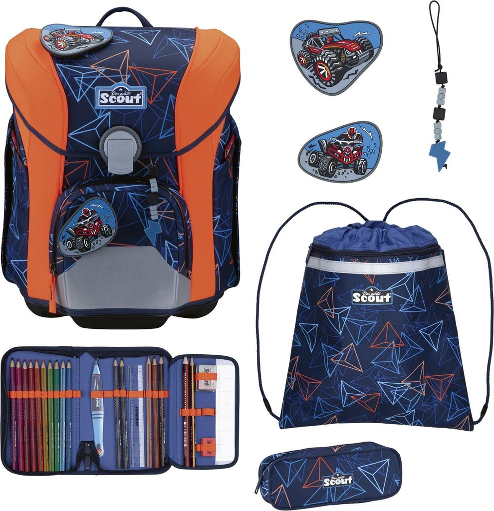 Scout sac d'école Basic Micro Set 4 pièces Offroad bleu Image du produit 