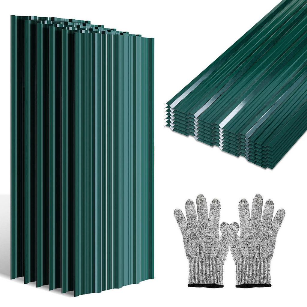 Ikodm 36x Trapezblech Metall Dachplatten für 21.36m², Stahlblech Profilblech für Carports, Gerätehäuser und Dächer, Wellenprofil Dachblech - ...
