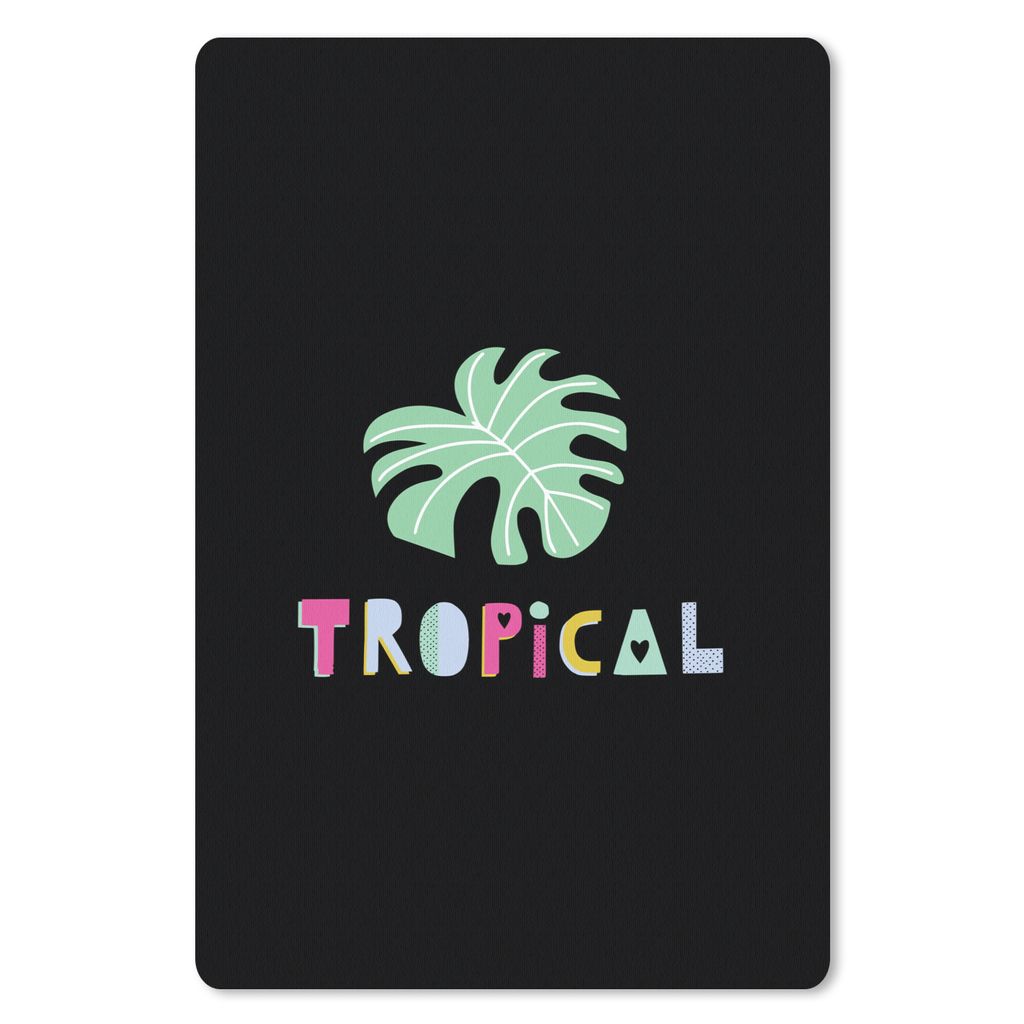 MuchoWow Mauspad Mousepad Tropical - Sommer - Schwarz 40x60 cm - Mousepads - Maus Mat - Pad - Mausunterlage - Schreibtisch Accesoire