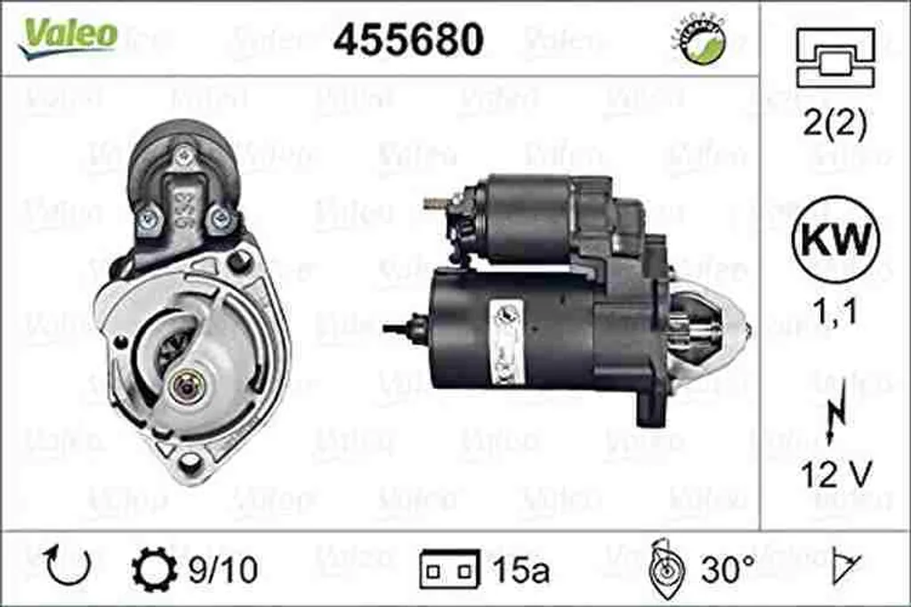 Démarreur VALEO 455680 Robuste et Performant pour Démarrage à Froid Rapide