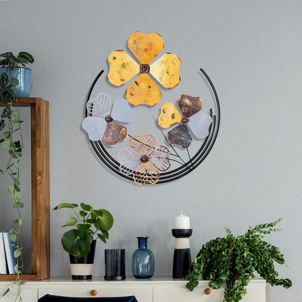 Wallity, Shihezi 2, Dekoratives Wandaccessoire aus Metall, Mehrfarbig, 100 % METALL, 50 x 50 x 4 cm