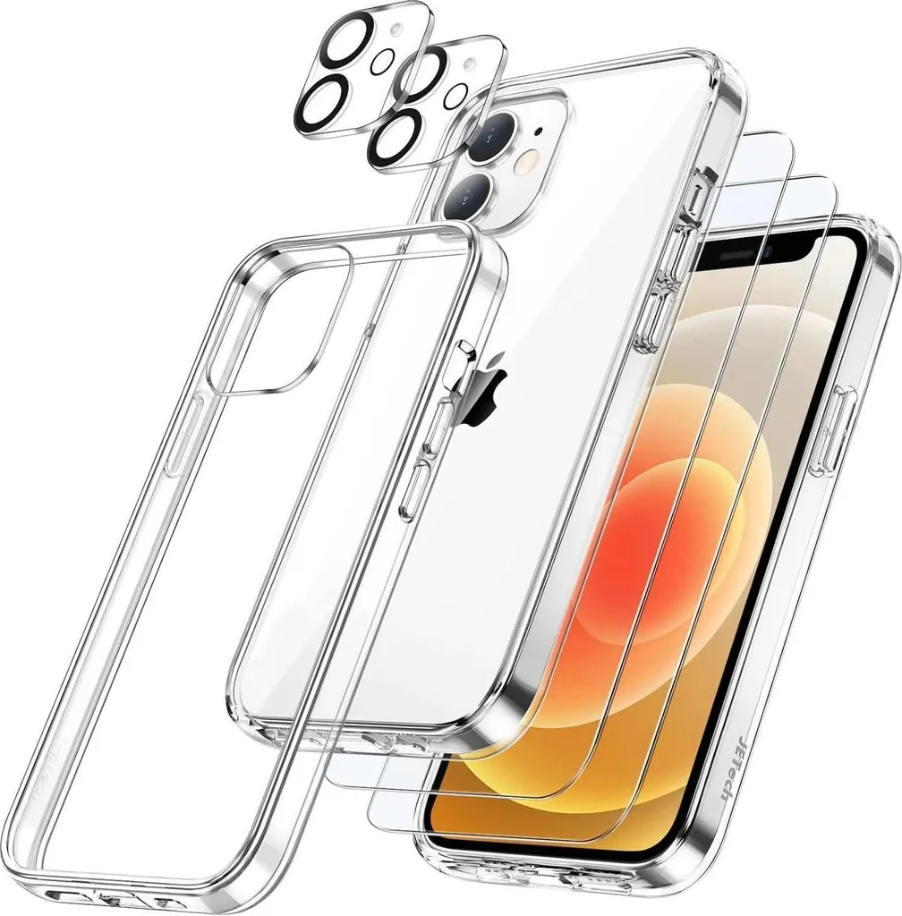 Custodia Trasparente iPhone 12 JETech: Protezione Invisibile 5-in-1