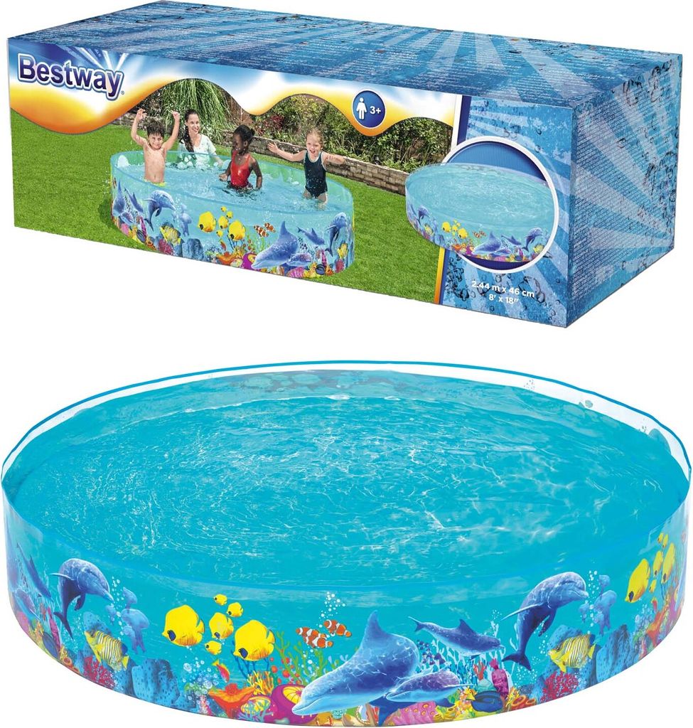 Bestway® Fill 'N Fun™ Planschbecken Odyssey, Ø 244 x 46 cm Produktbild 