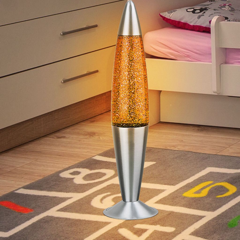 Lavalampe, Glitzereffekt, orange, Höhe 42,5 cm