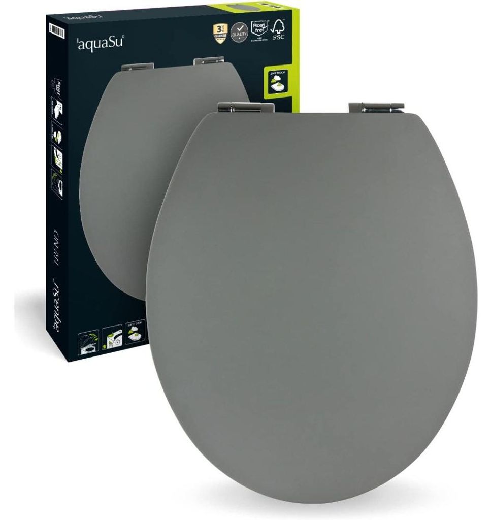 sitzplatz 40396 2 - sedile wc universale, colore: grigio Immagine del prodotto 