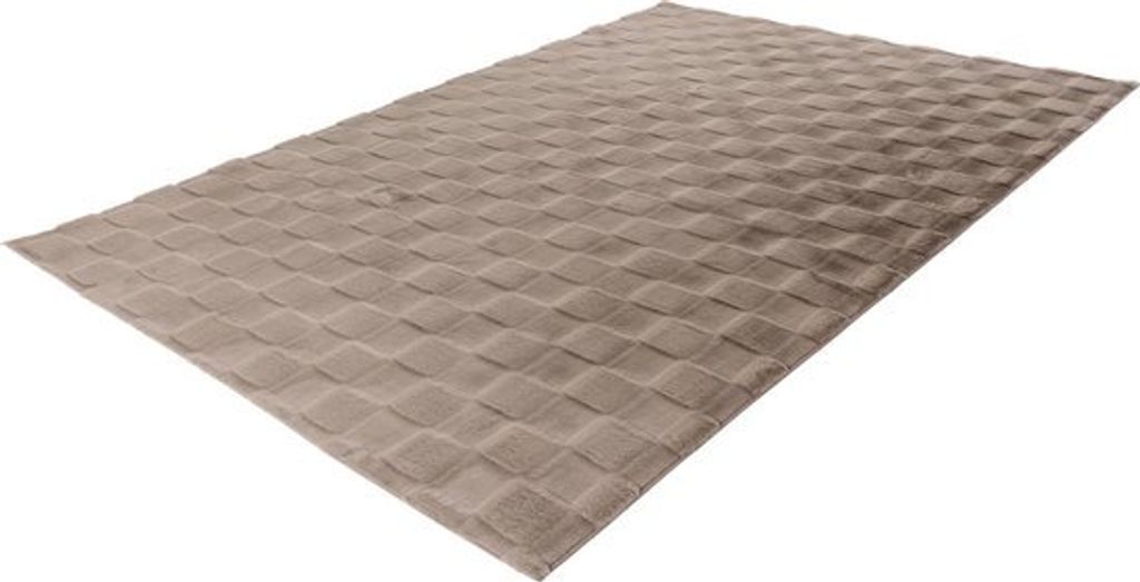 Lalee Soul - 3d Teppich - Teppich - Teppich - Hochflorig - Super weich - neuer Trend bequem Fluffy - 3d Würfel - Kaninchen - 80x150 cm taupe